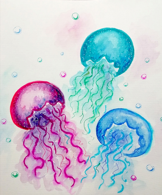 Прикольный рисунок медузы из Тик Тока: как ее нарисовать